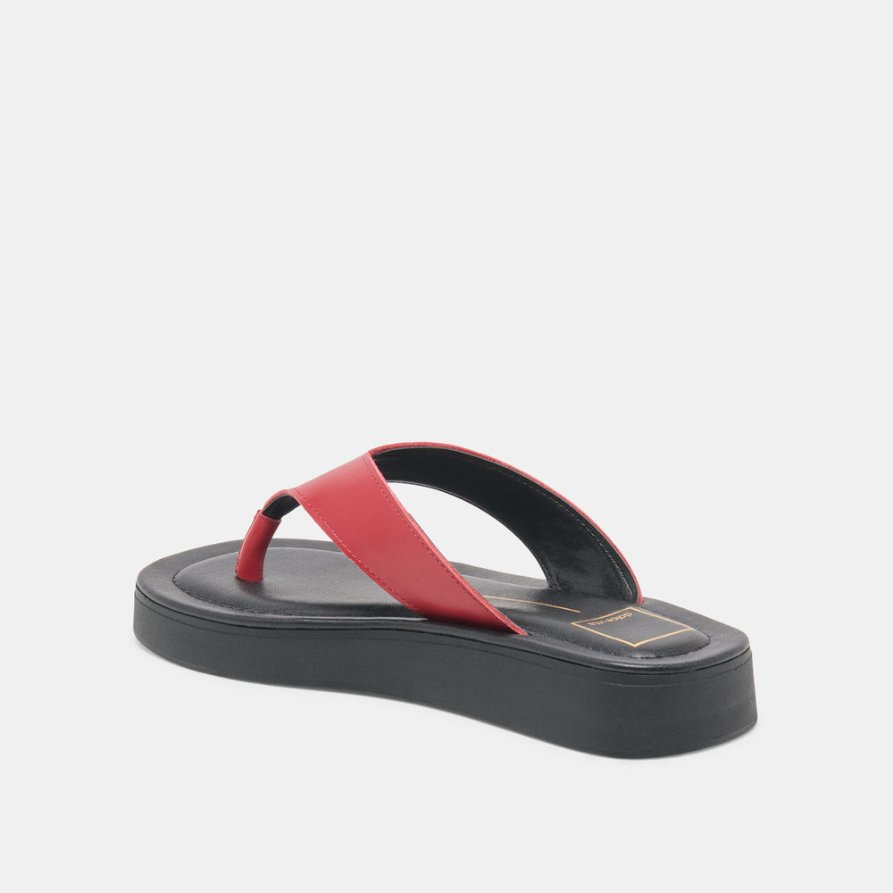 BLAYZE Red Leather Platform Flip-Flop Sandals / Dolce Vita