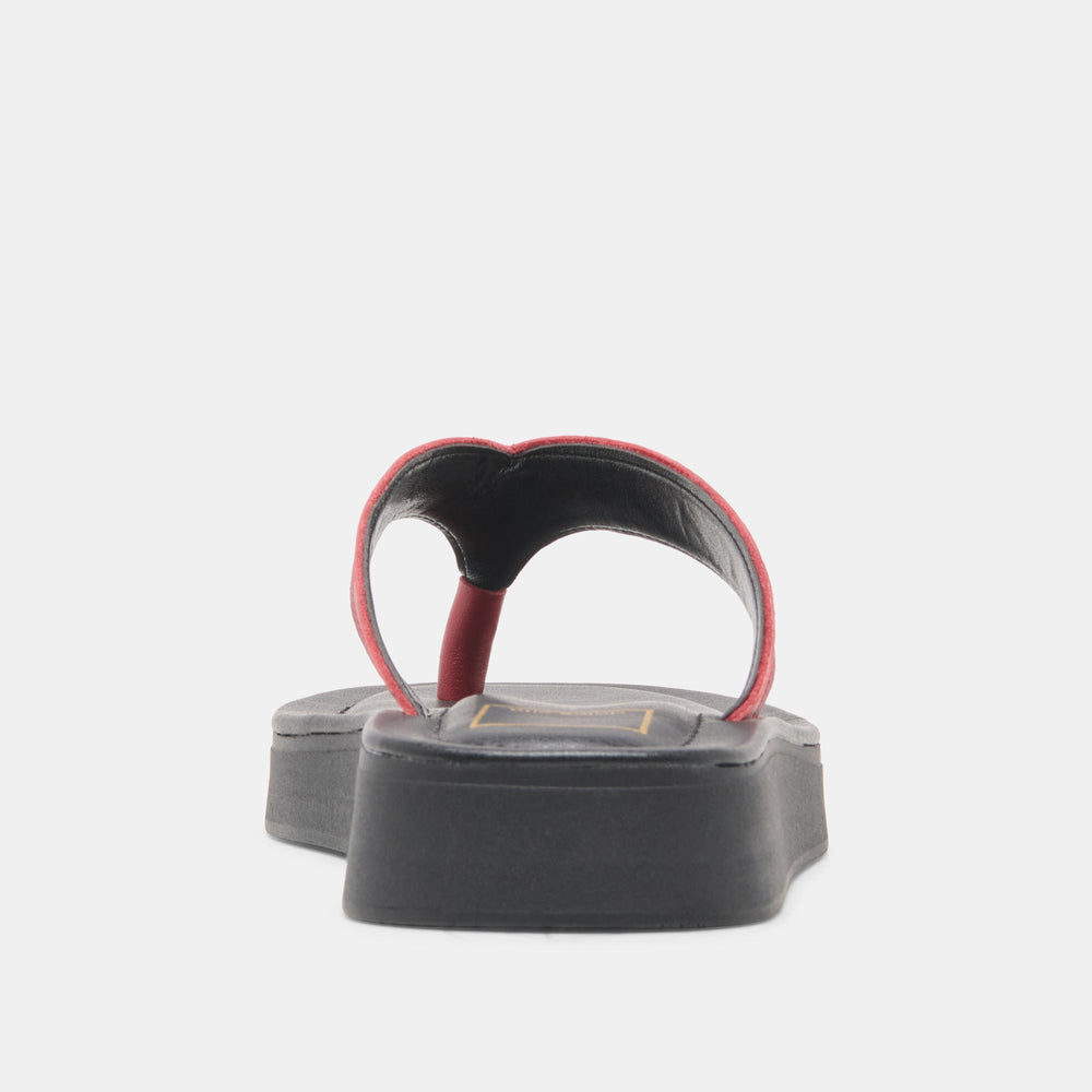 BLAYZE Red Leather Platform Flip-Flop Sandals / Dolce Vita