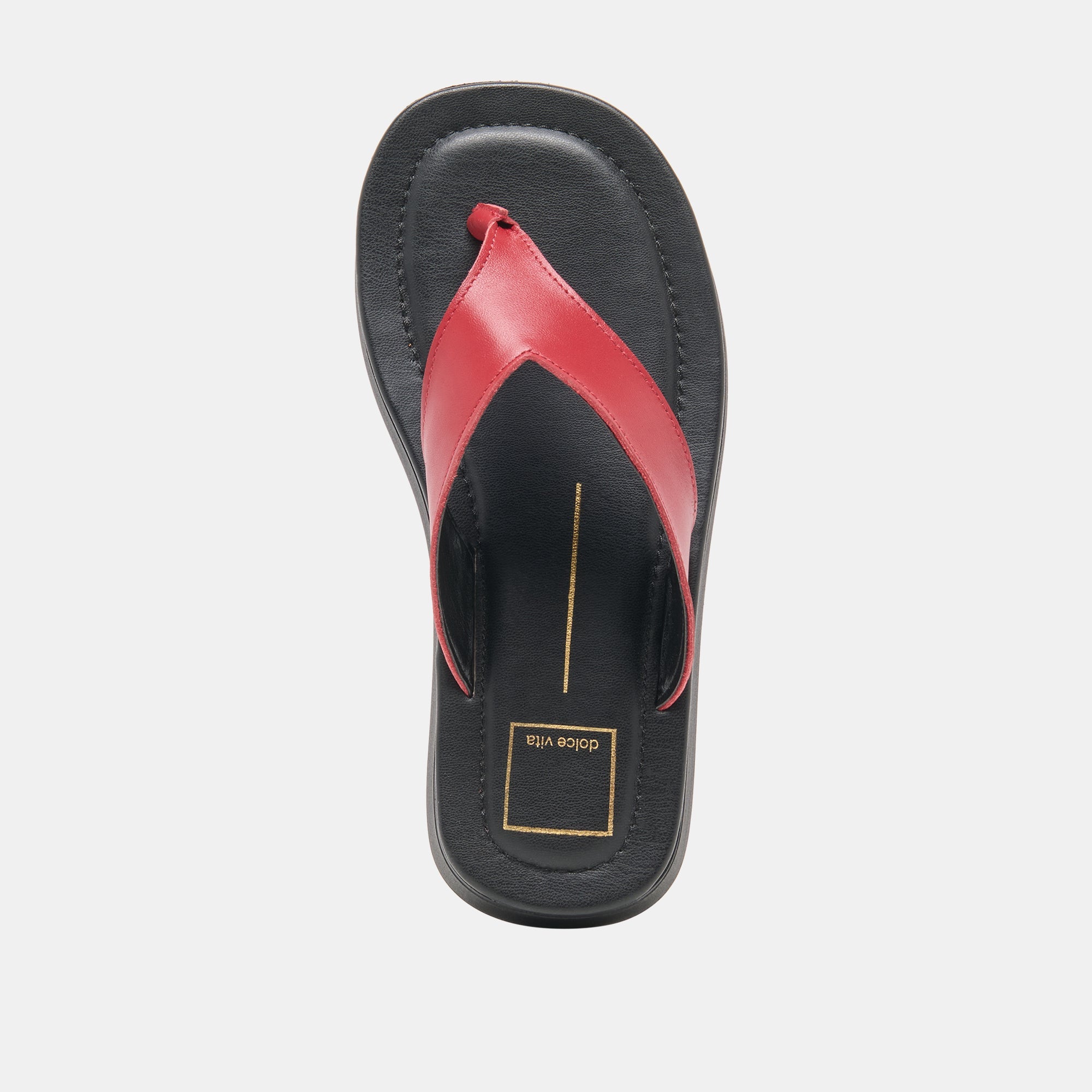 BLAYZE Red Leather Platform Flip-Flop Sandals / Dolce Vita