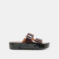 JULIO X Chocolate Vinyl Jelly Platform Sandals / Dolce Vita