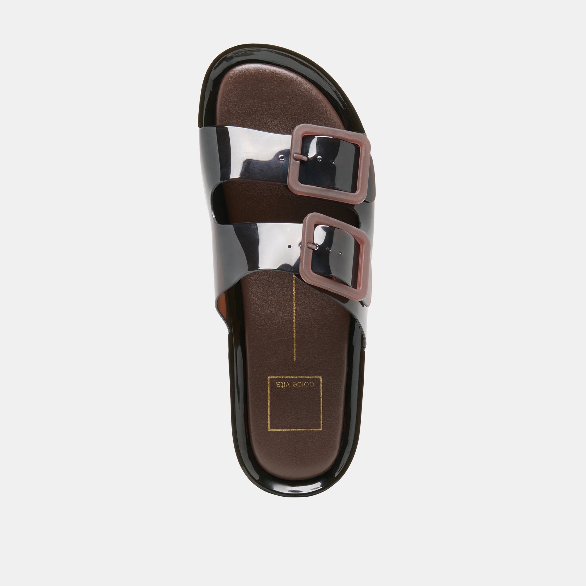 JULIO X Chocolate Vinyl Jelly Platform Sandals / Dolce Vita