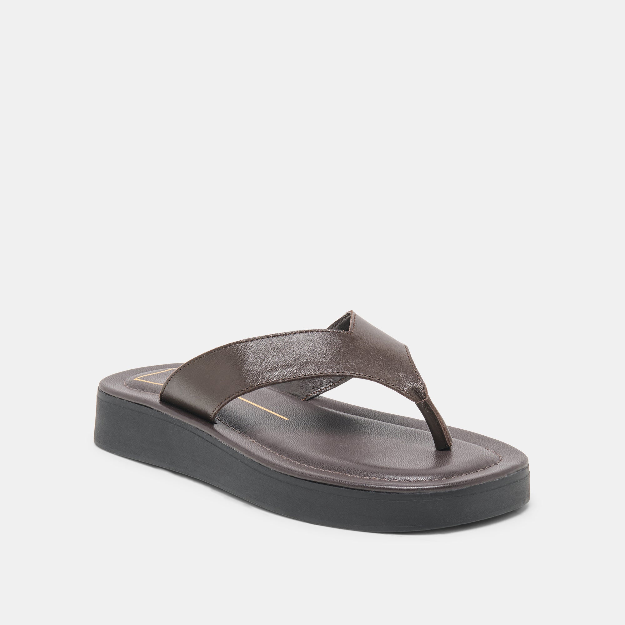 BLAYZE Dk Chocolate Leather Platform Flip-Flop Sandals / Dolce Vita