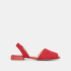 MARZY Red Raffia Slingback Peep-Toe Sandals / Dolce Vita