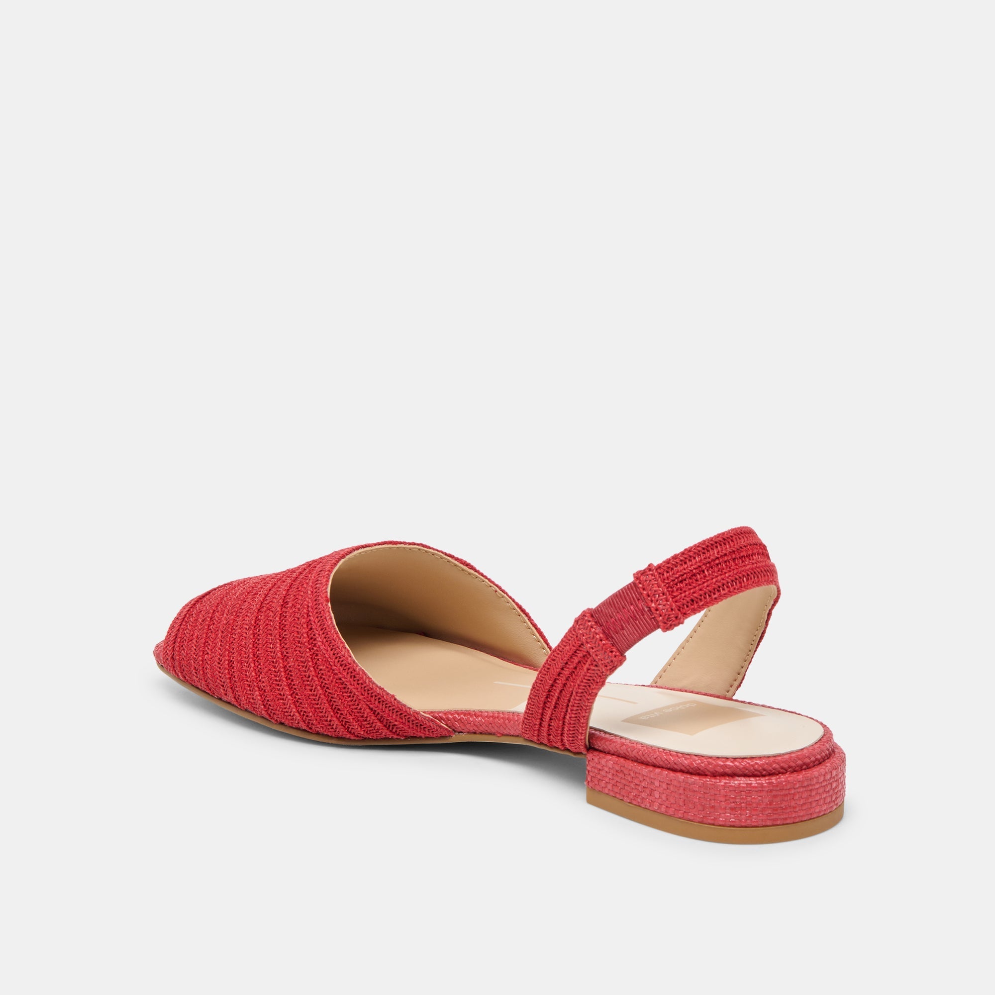 MARZY Red Raffia Slingback Peep-Toe Sandals / Dolce Vita