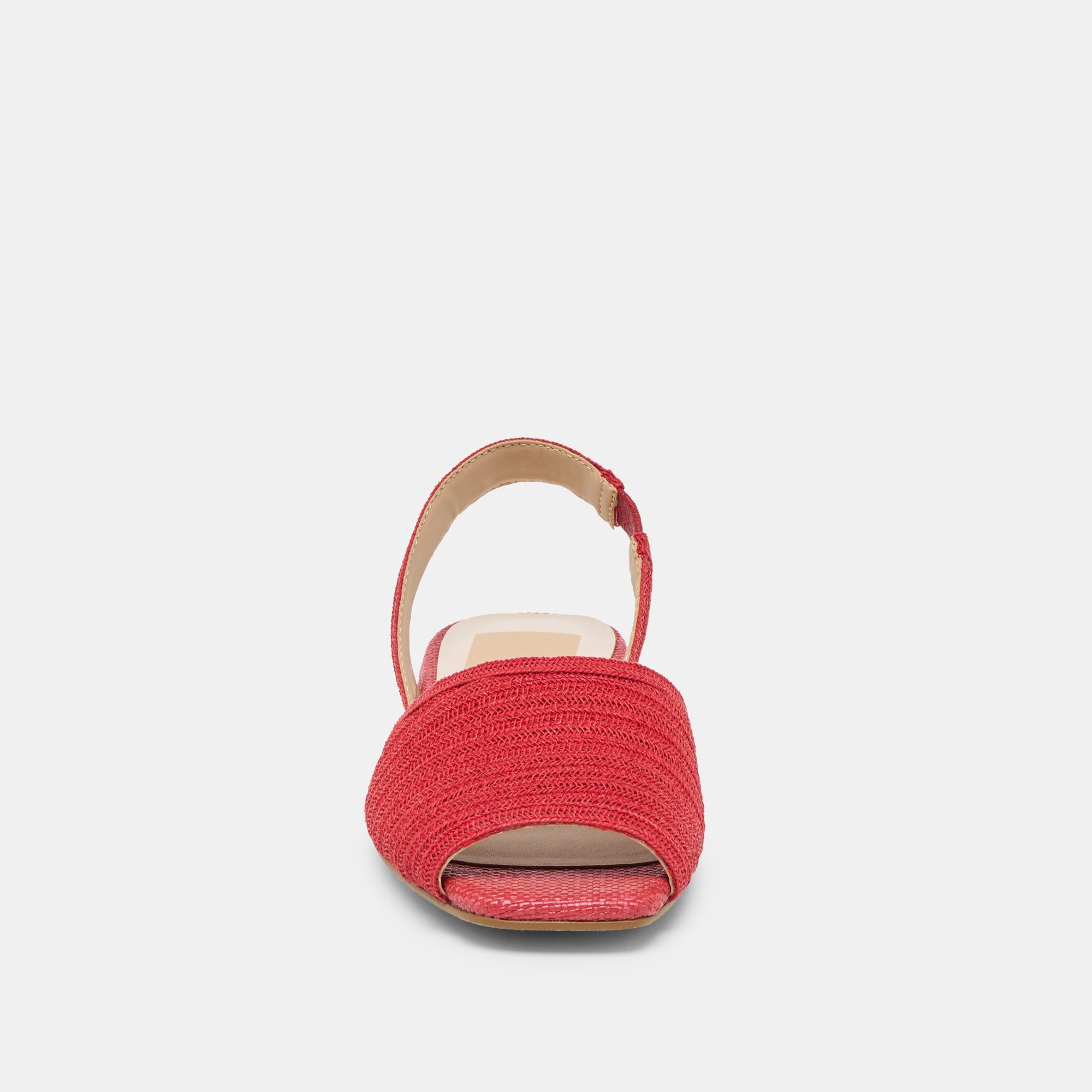 MARZY Red Raffia Slingback Peep-Toe Sandals / Dolce Vita