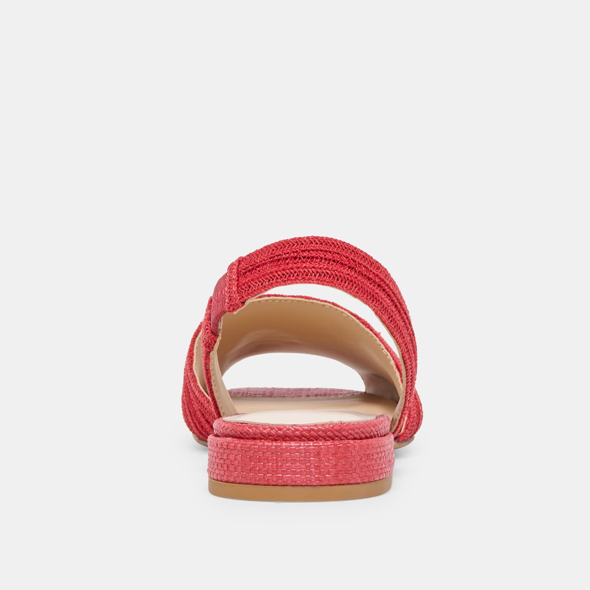 MARZY Red Raffia Slingback Peep-Toe Sandals / Dolce Vita