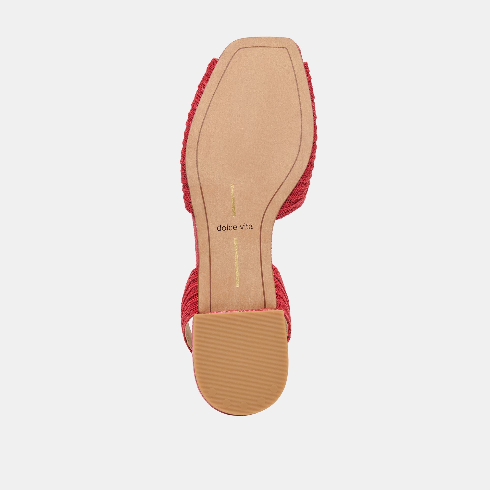 MARZY Red Raffia Slingback Peep-Toe Sandals / Dolce Vita