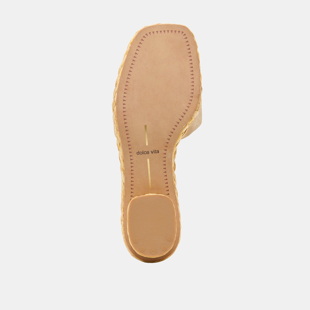 Dixi Wide Camel Suede Sandals / Dolce Vita