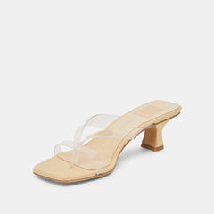Brevel Vinyl Wide Crystal Jelly Heels / Dolce Vita