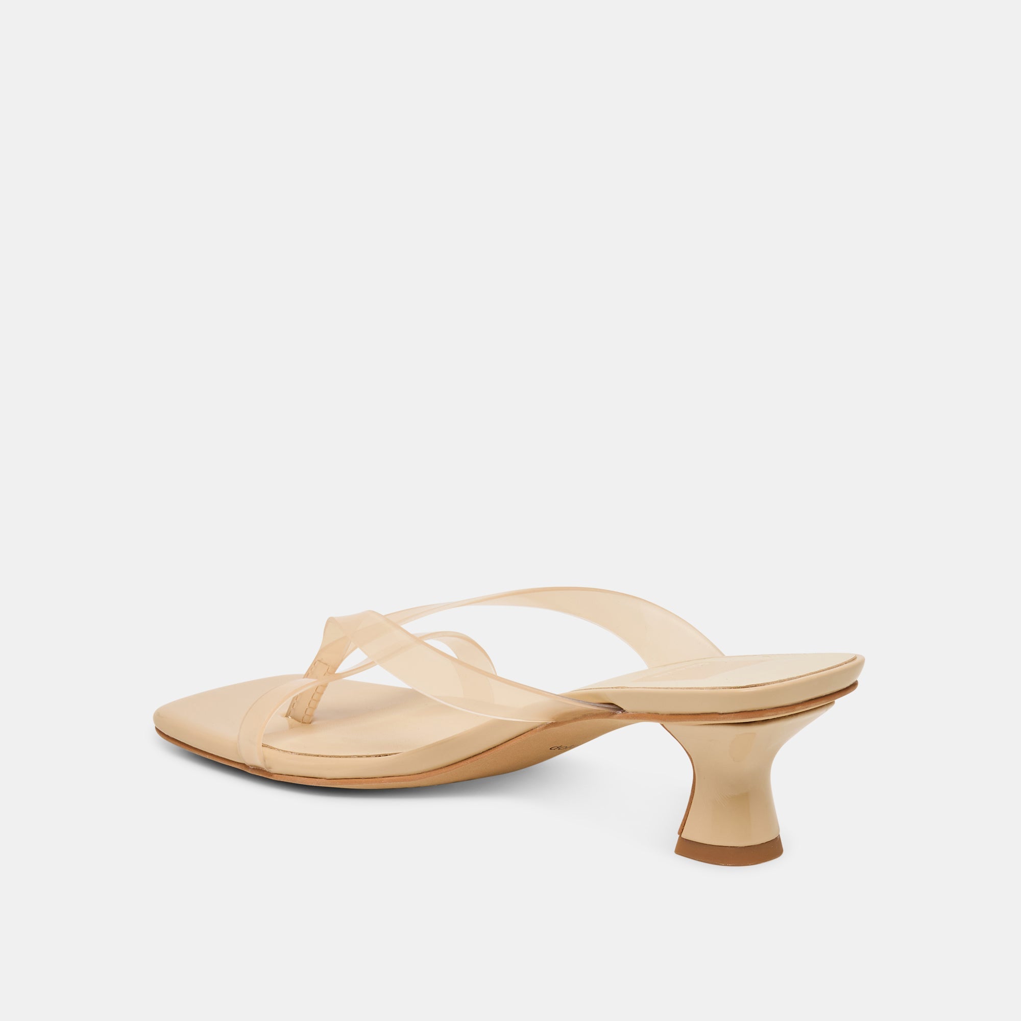 Brevel Vinyl Wide Praline Jelly Heels / Dolce Vita