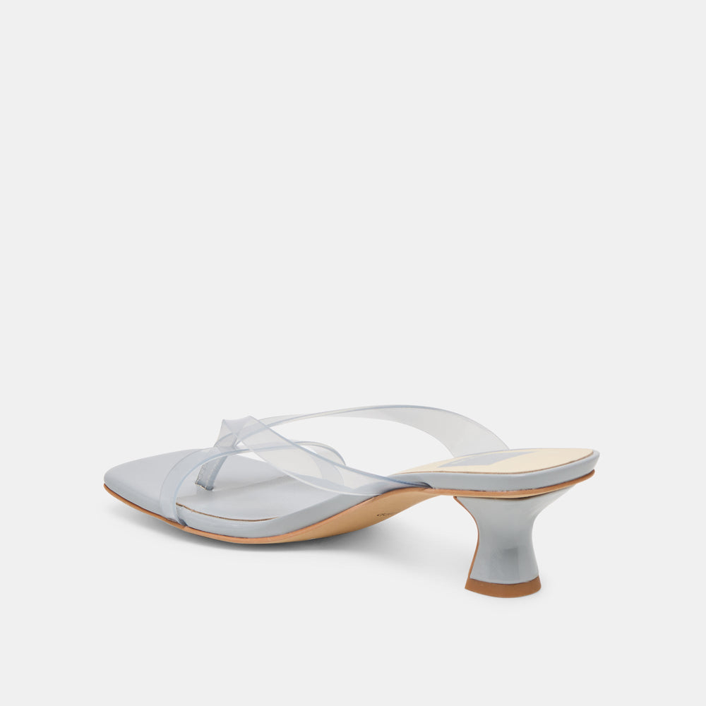 Brevel Vinyl Wide Dusty Blue Jelly Heels / Dolce Vita