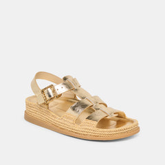 Shenna Gold Distressed Leather Sandals / Dolce Vita