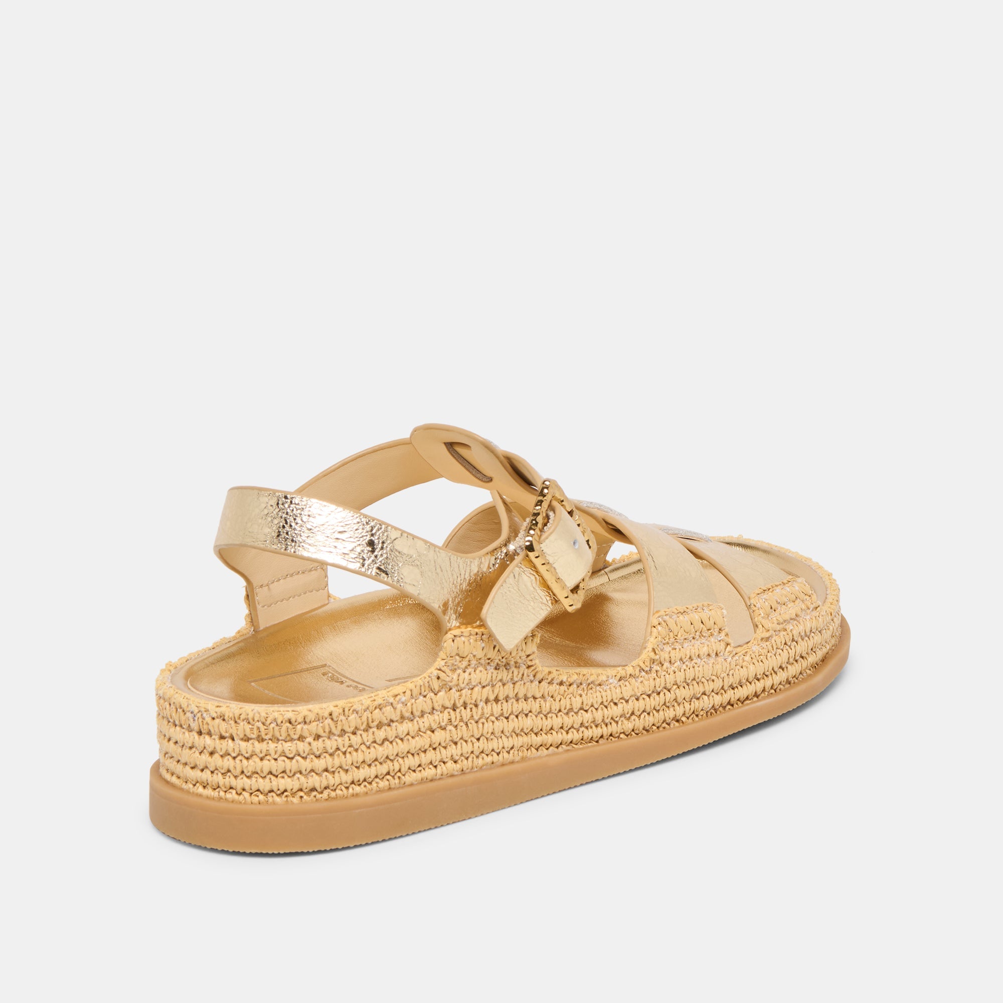 Shenna Gold Distressed Leather Sandals / Dolce Vita