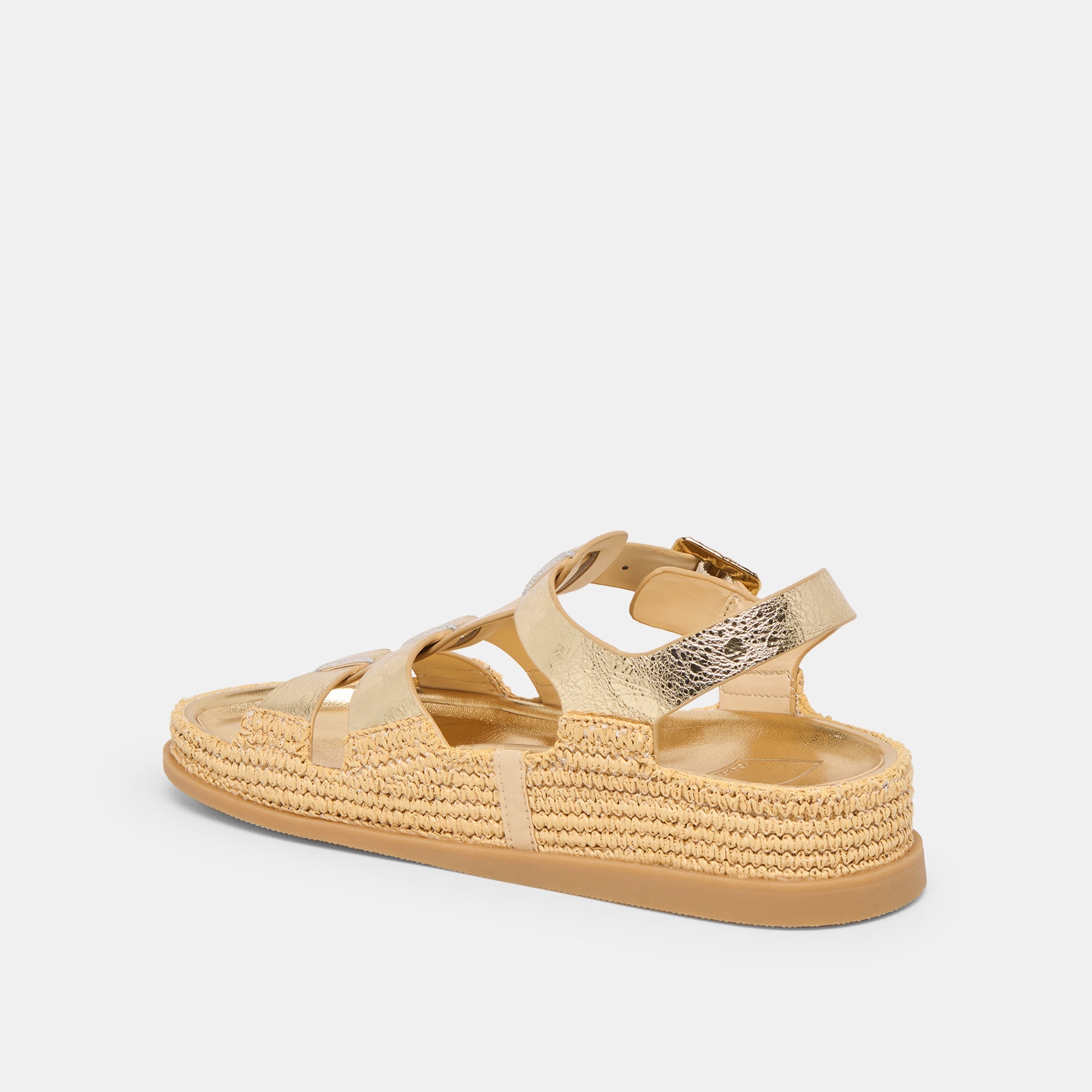 Shenna Gold Distressed Leather Sandals / Dolce Vita