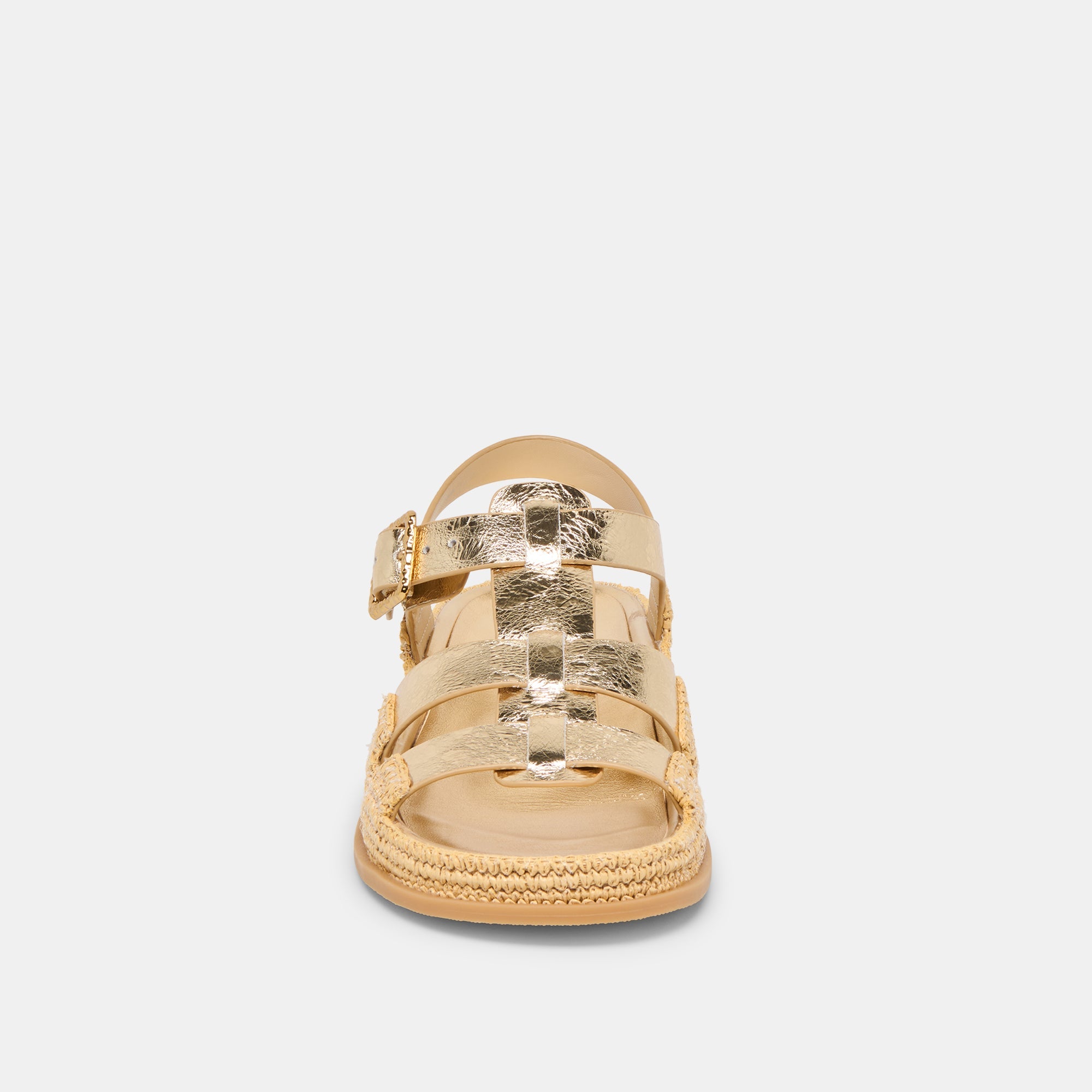 Shenna Gold Distressed Leather Sandals / Dolce Vita