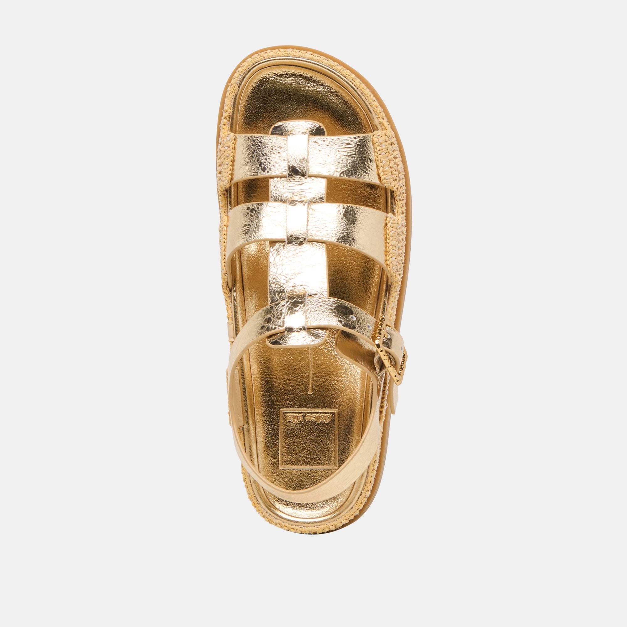 Shenna Gold Distressed Leather Sandals / Dolce Vita