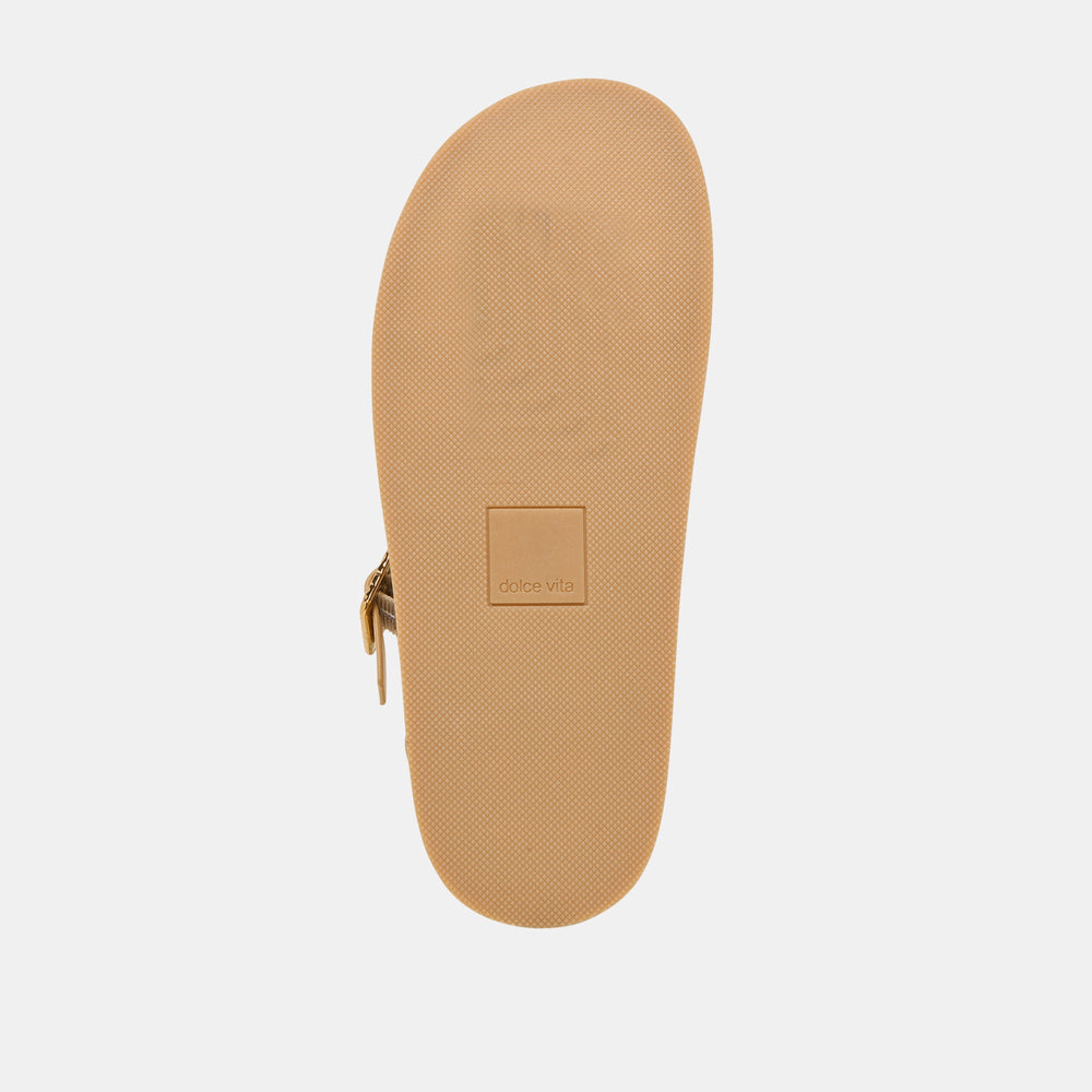 Shenna Gold Distressed Leather Sandals / Dolce Vita