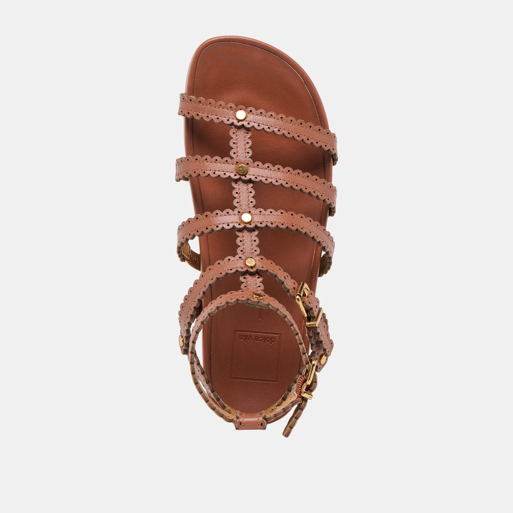 Susana Cognac Leather Sandals / Dolce Vita