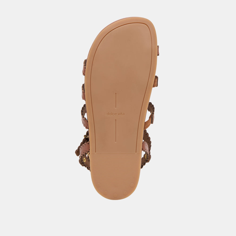 Susana Cognac Leather Sandals / Dolce Vita