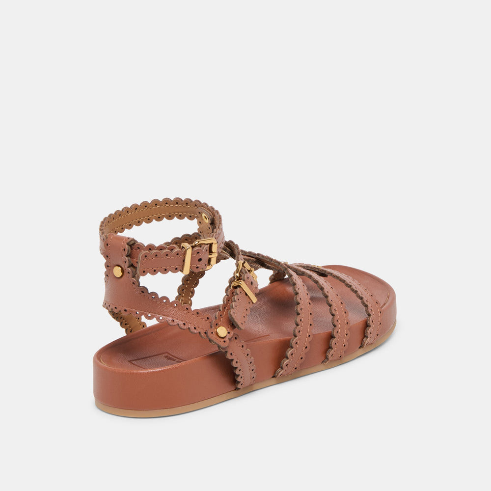 Susana Cognac Leather Sandals / Dolce Vita