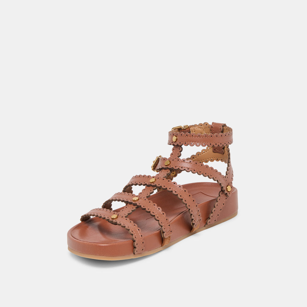 Susana Cognac Leather Sandals / Dolce Vita