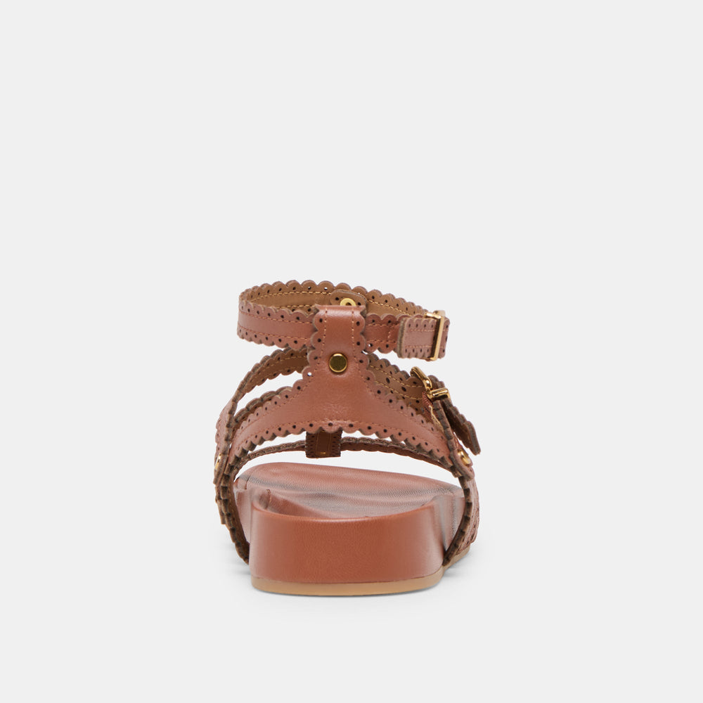 Susana Cognac Leather Sandals / Dolce Vita