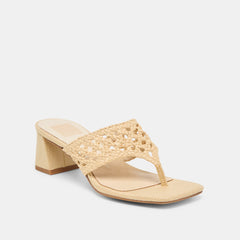 Barlo Lt Natural Woven Raffia Heels / Dolce Vita