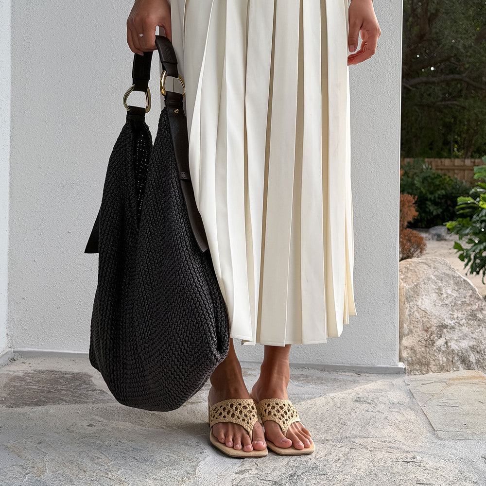 Barlo Lt Natural Woven Raffia Heels / Dolce Vita
