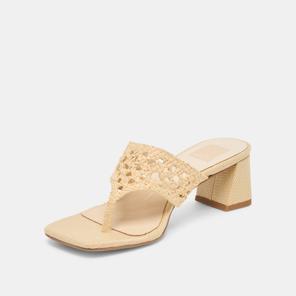 Barlo Lt Natural Woven Raffia Heels / Dolce Vita
