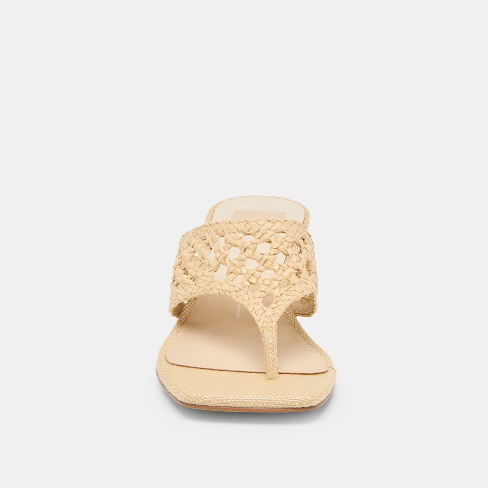 Barlo Lt Natural Woven Raffia Heels / Dolce Vita