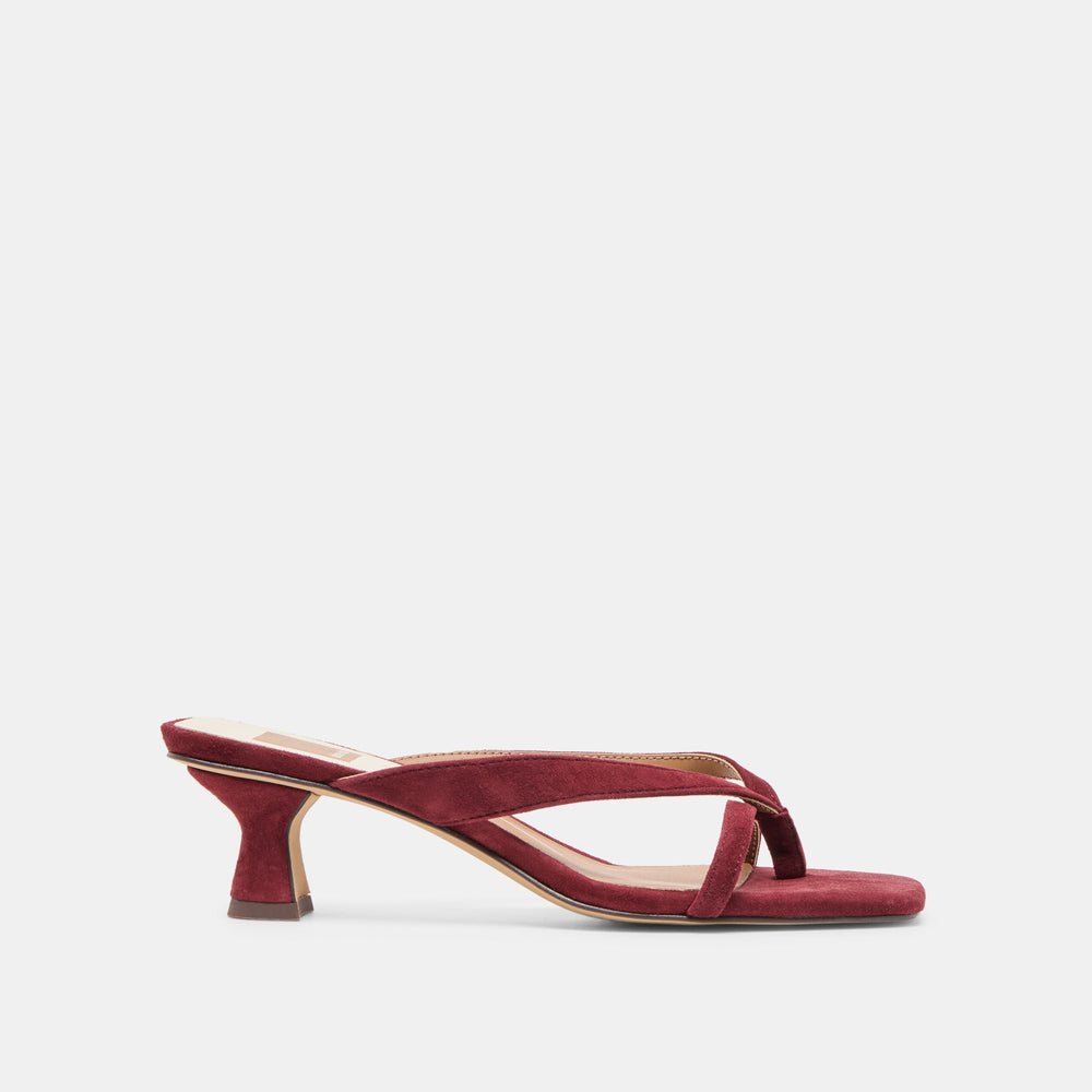 Brevel Oxblood Suede Heels / Dolce Vita