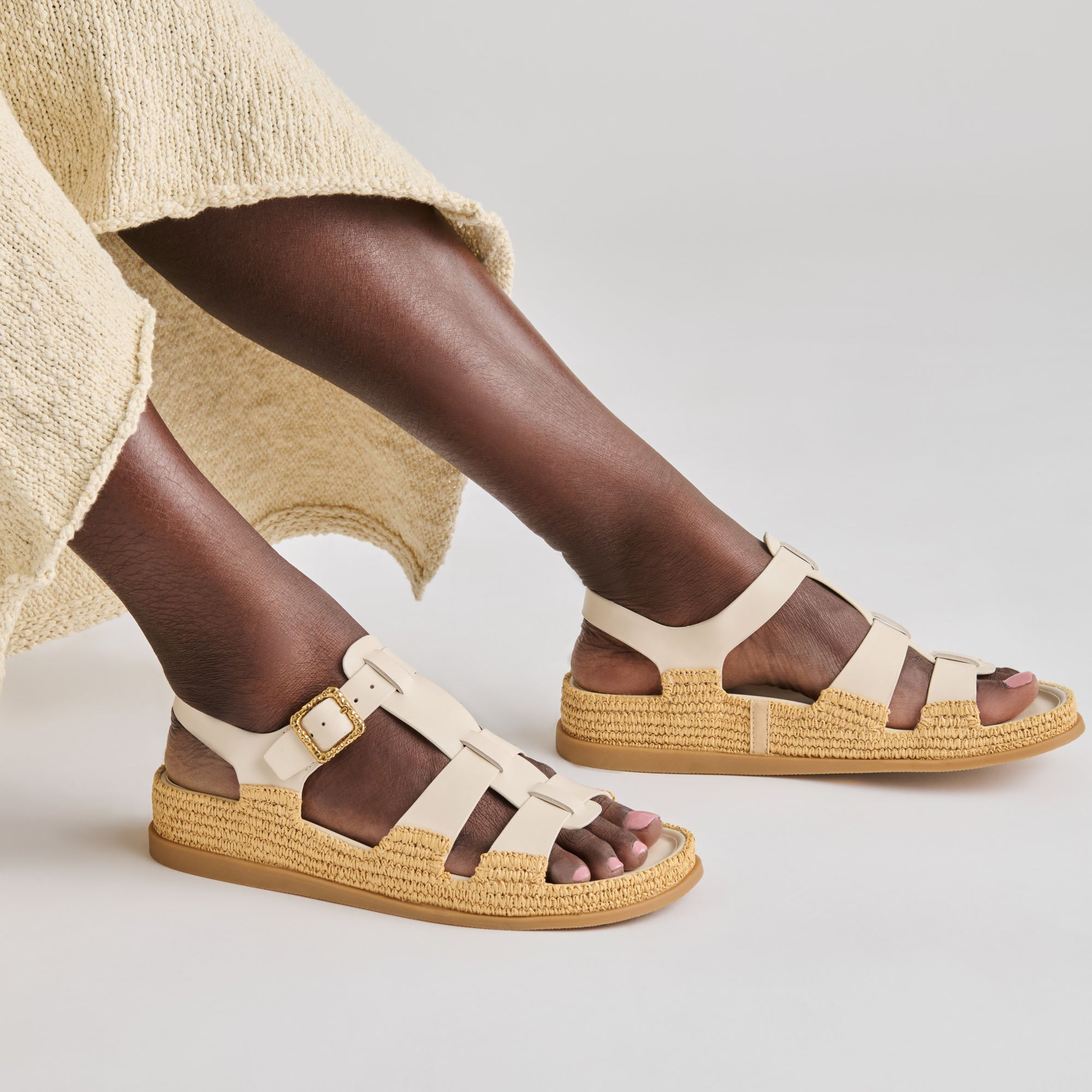 Shenna Bone Leather Sandals / Dolce Vita