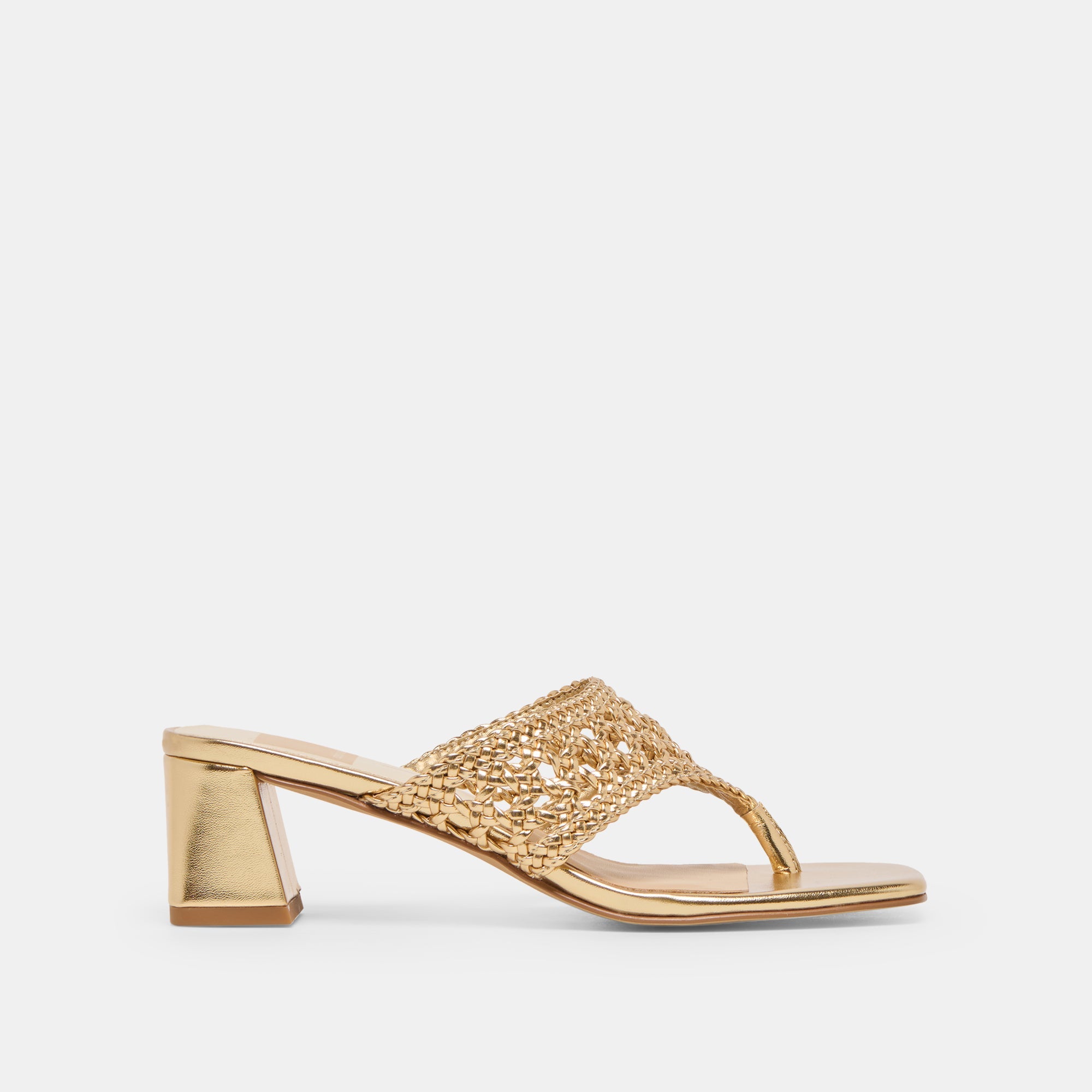 Barlo Gold Woven Stella Heels / Dolce Vita
