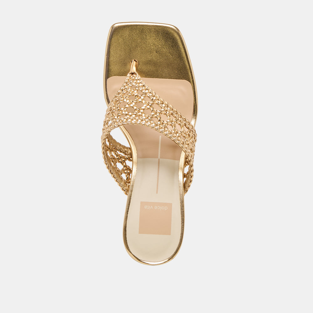 Barlo Gold Woven Stella Heels / Dolce Vita
