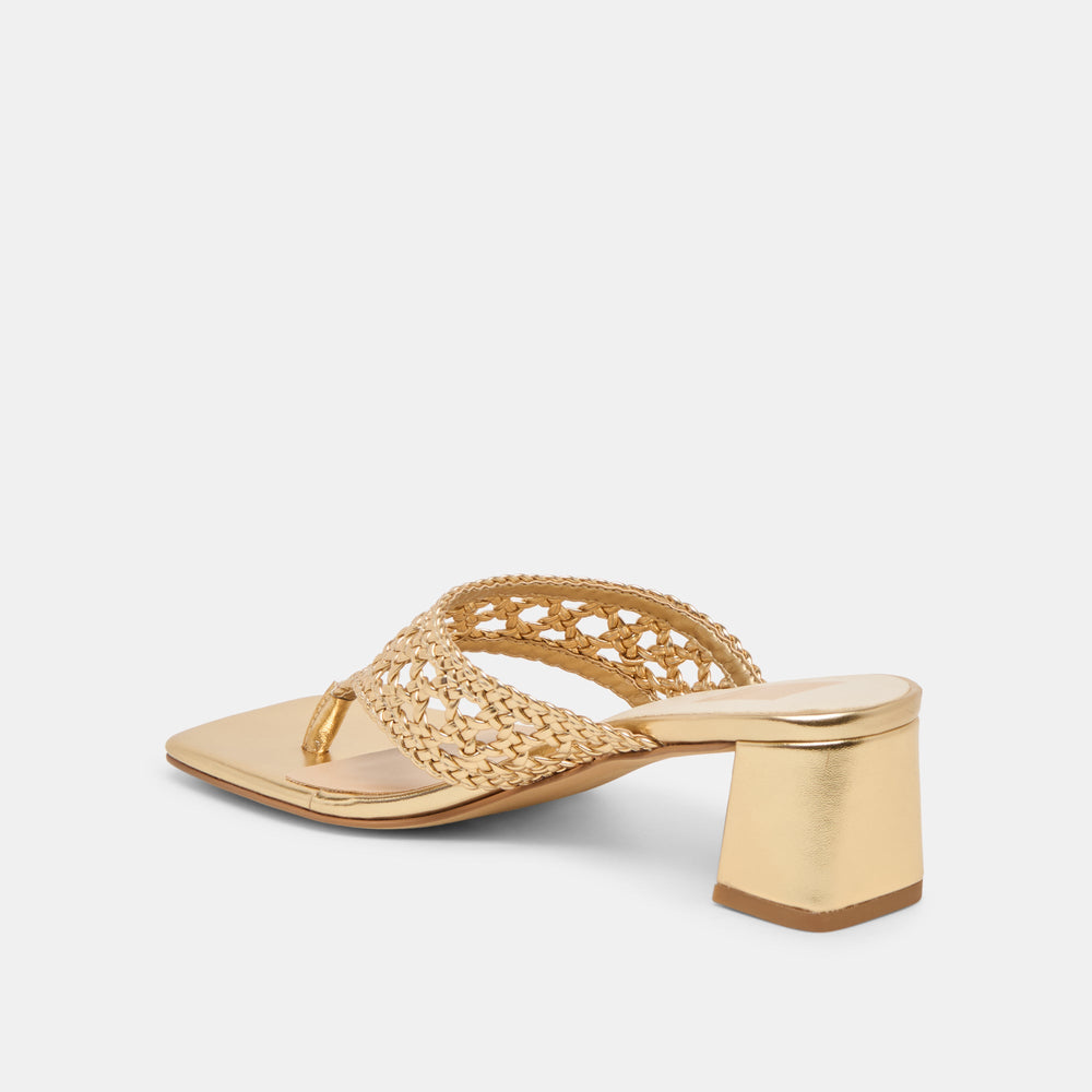Barlo Gold Woven Stella Heels / Dolce Vita