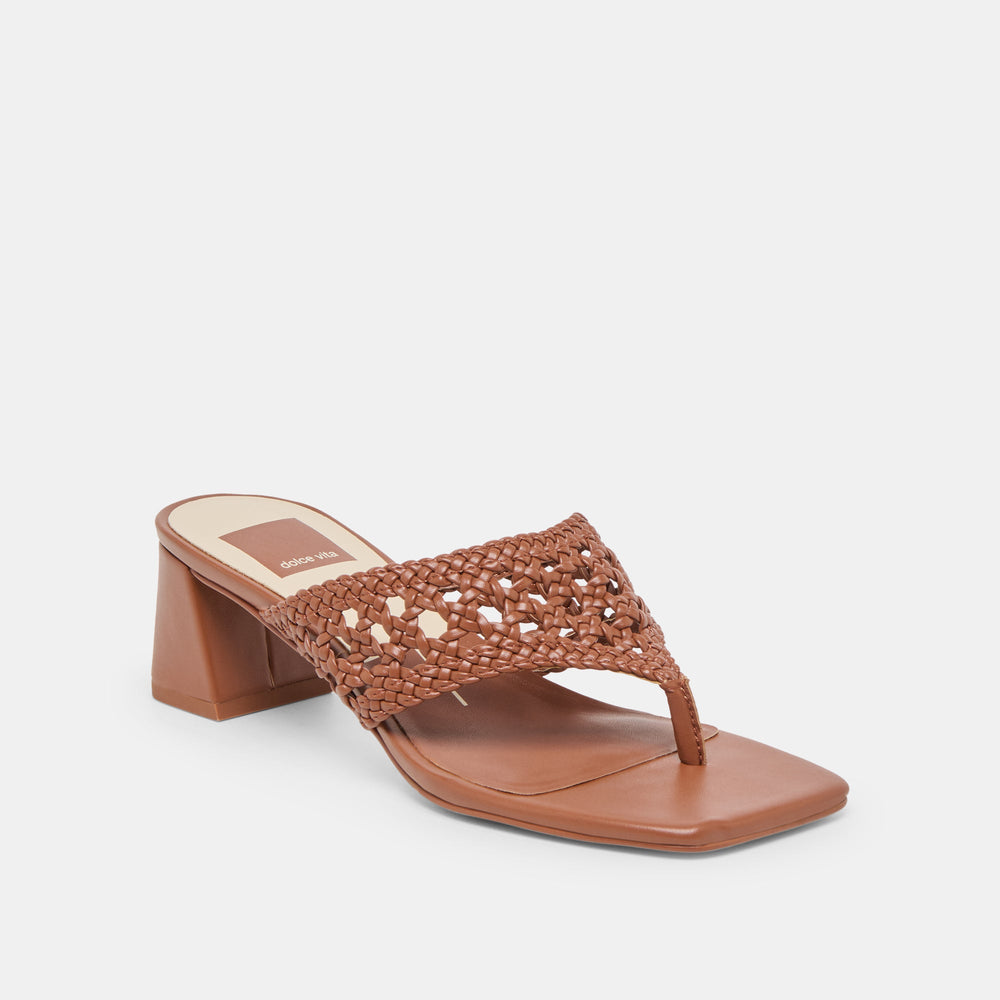 Barlo Cognac Woven Stella Heels / Dolce Vita