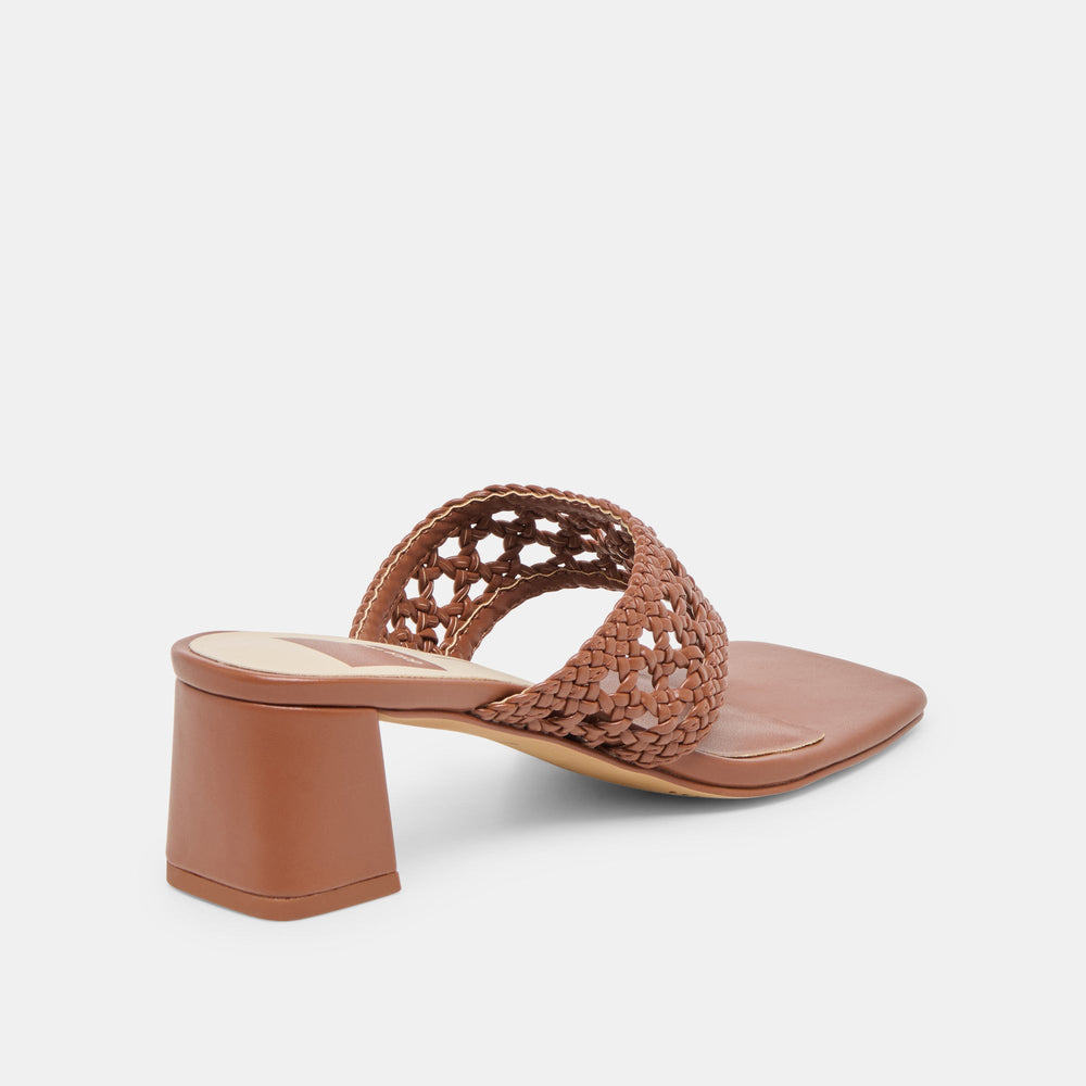 Barlo Cognac Woven Stella Heels / Dolce Vita