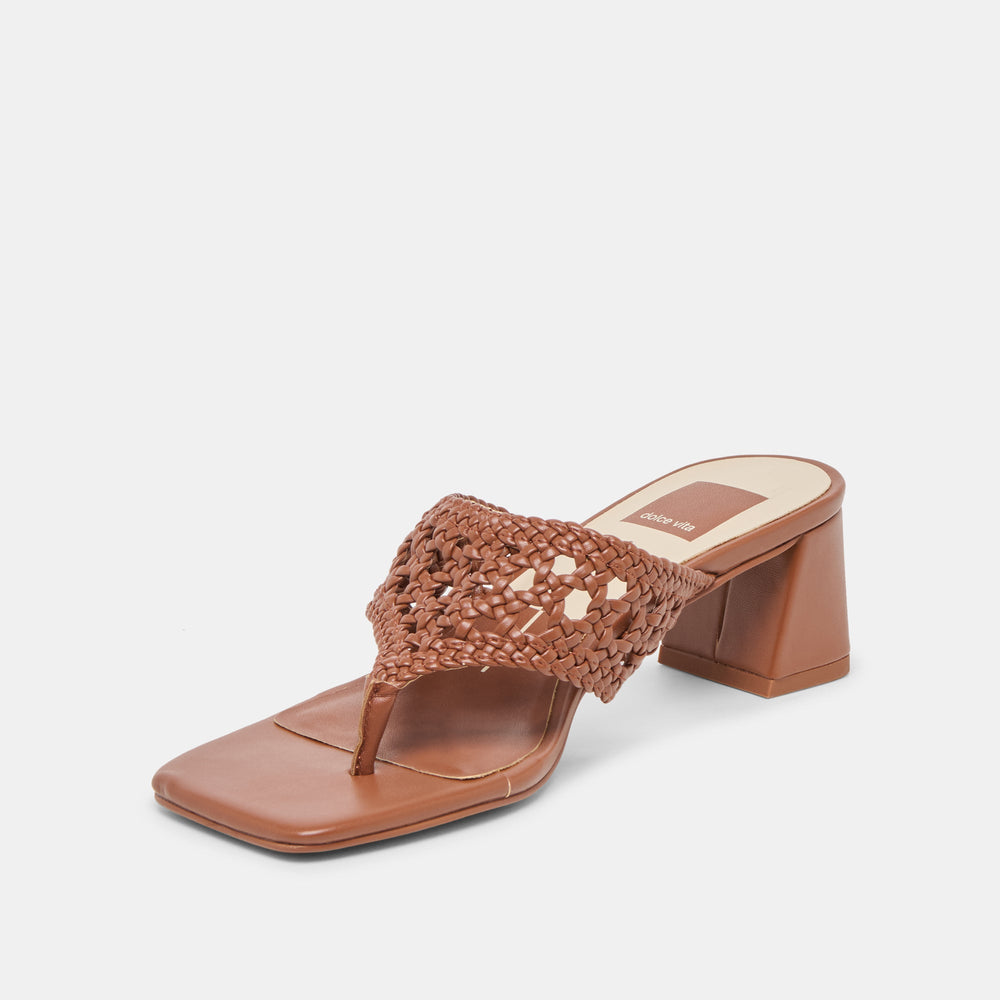 Barlo Cognac Woven Stella Heels / Dolce Vita