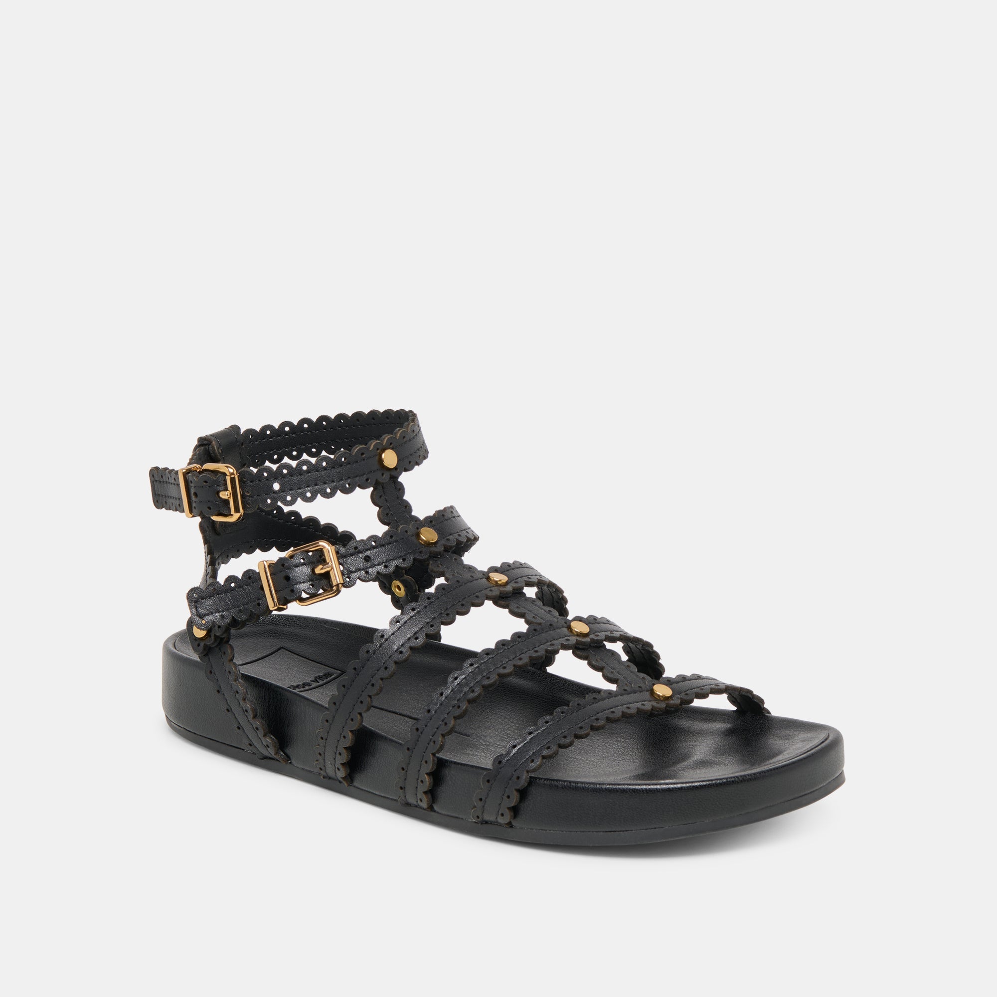 Susana Black Leather Sandals / Dolce Vita