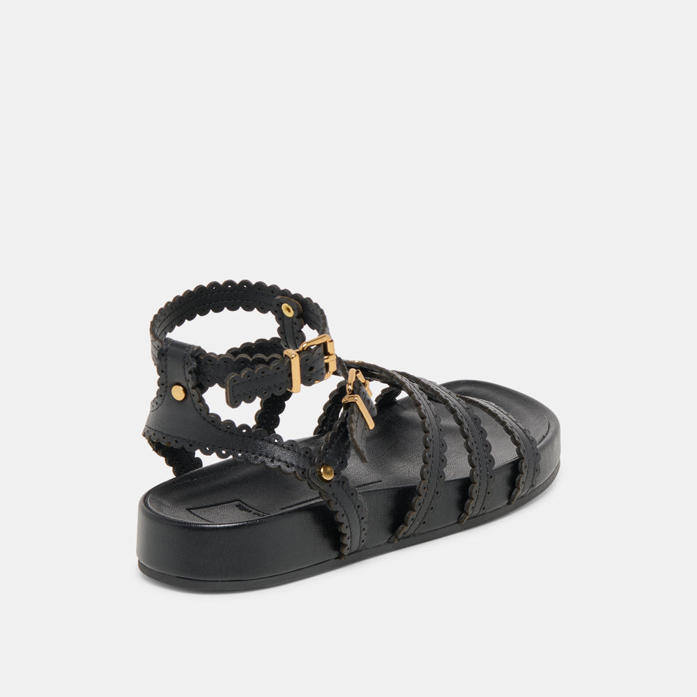 Susana Black Leather Sandals / Dolce Vita