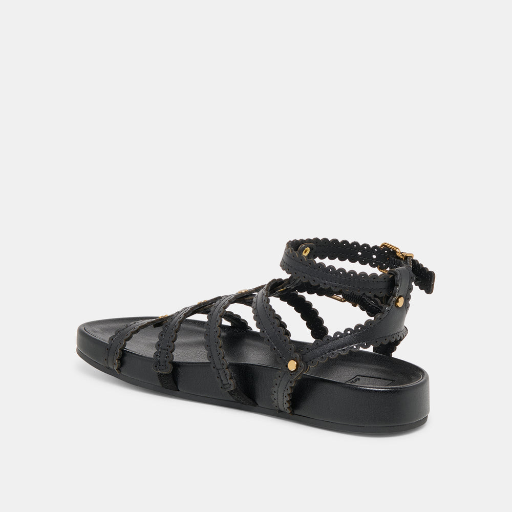 Susana Black Leather Sandals / Dolce Vita