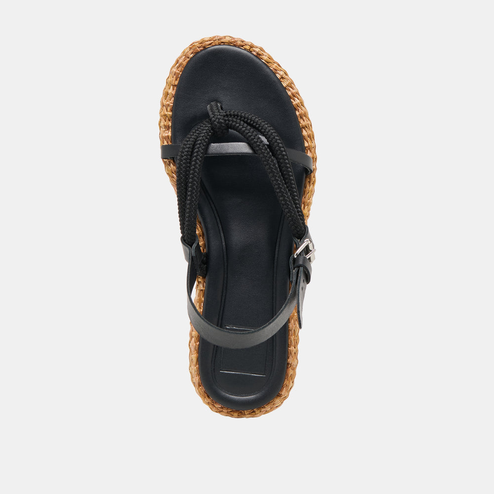 Reed Black Leather Sandals / Dolce Vita