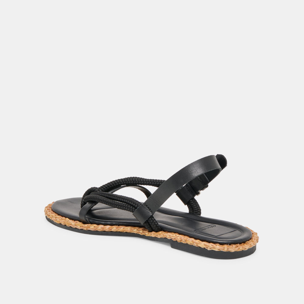 Reed Black Leather Sandals / Dolce Vita