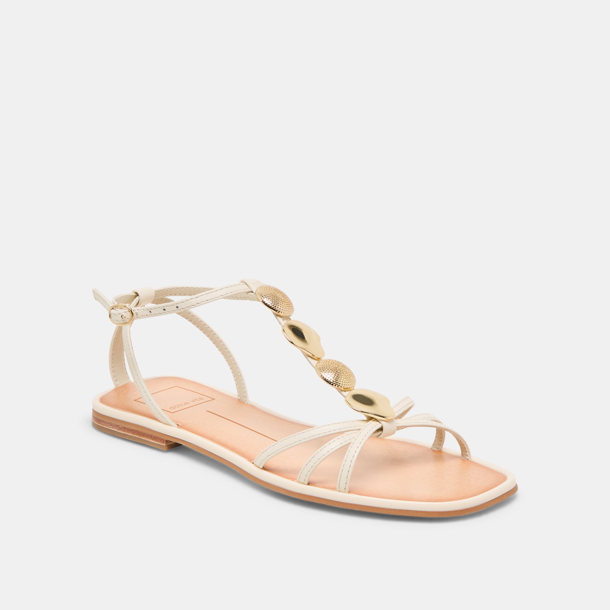 Faun Off White Leather Sandals / Dolce Vita