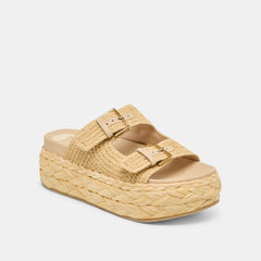 Falyn Lt Natural Woven Raffia Sandals / Dolce Vita