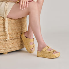 Falyn Lt Natural Woven Raffia Sandals / Dolce Vita