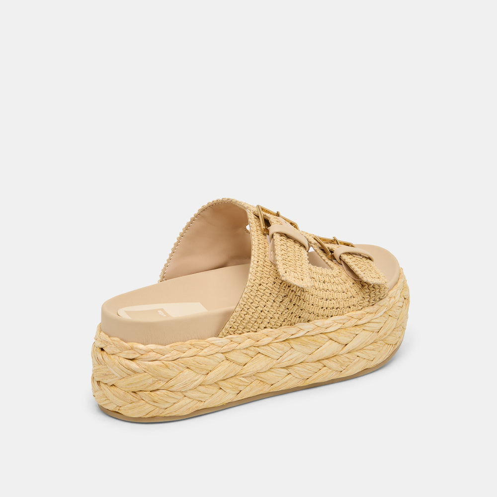 Falyn Lt Natural Woven Raffia Sandals / Dolce Vita