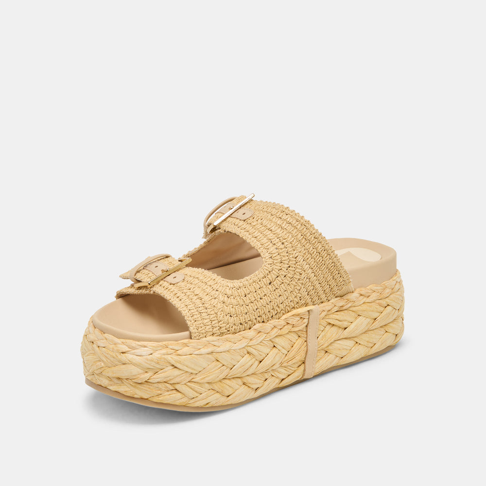 Falyn Lt Natural Woven Raffia Sandals / Dolce Vita
