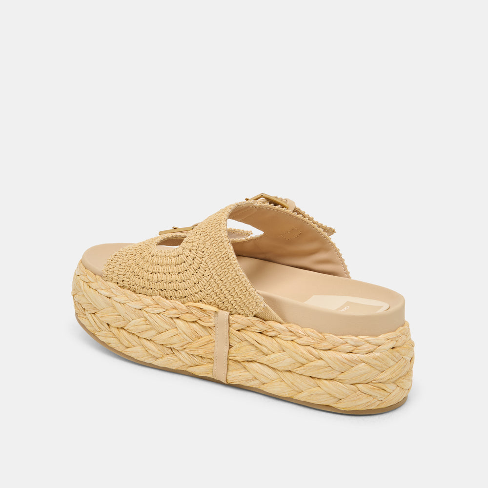 Falyn Lt Natural Woven Raffia Sandals / Dolce Vita