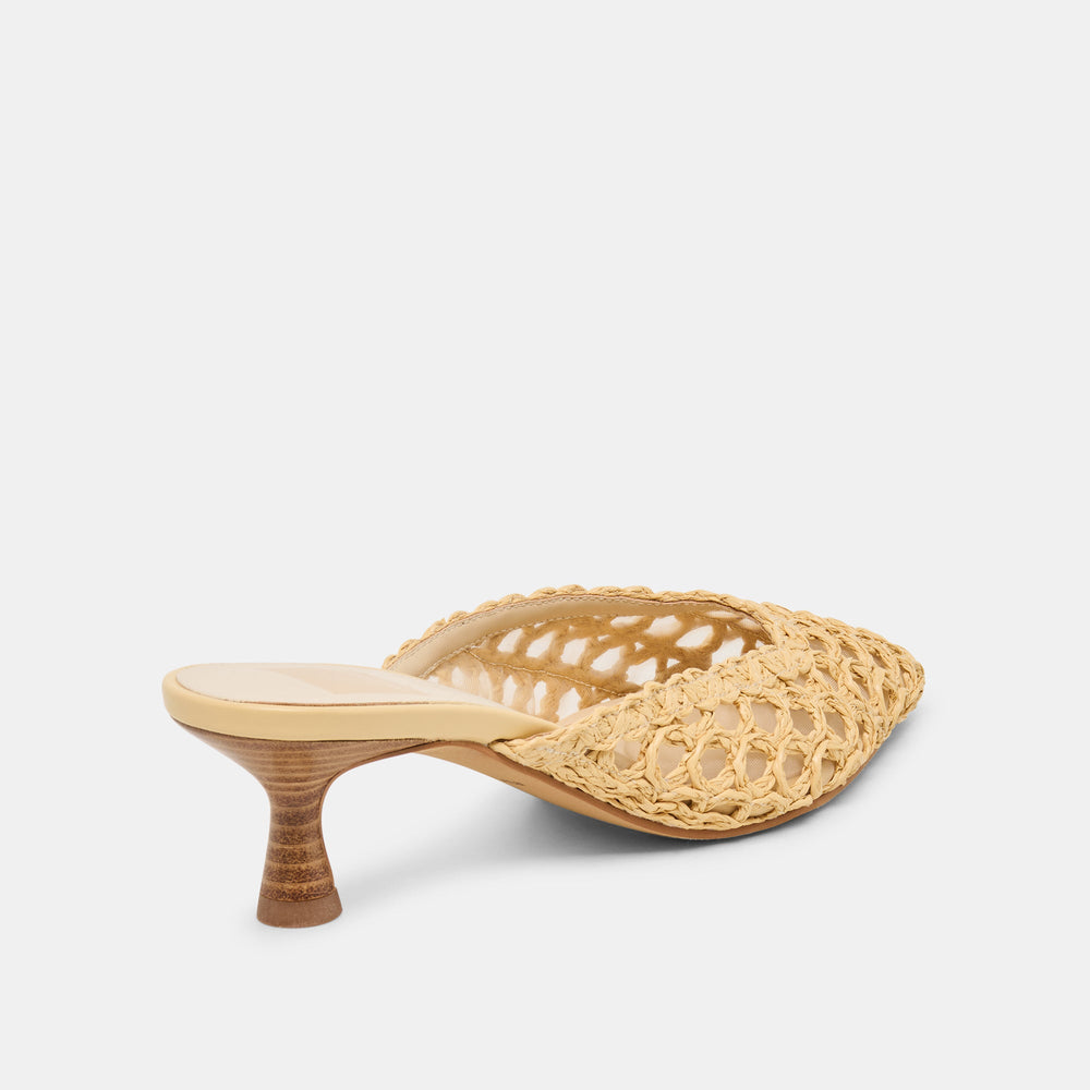 Cleo Loop Natural Raffia Heels / Dolce Vita